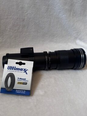 420-800mm Super Telephoto Zoom Lens w/ T-Mount Adapter Manual Focus Camera Lens
